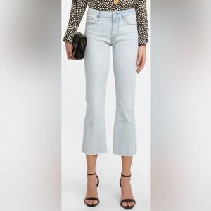 FRAME Le Crop Mini Boot Cut Raw Edge in   Division Blue.  Mid Rise Jeans Sz 23